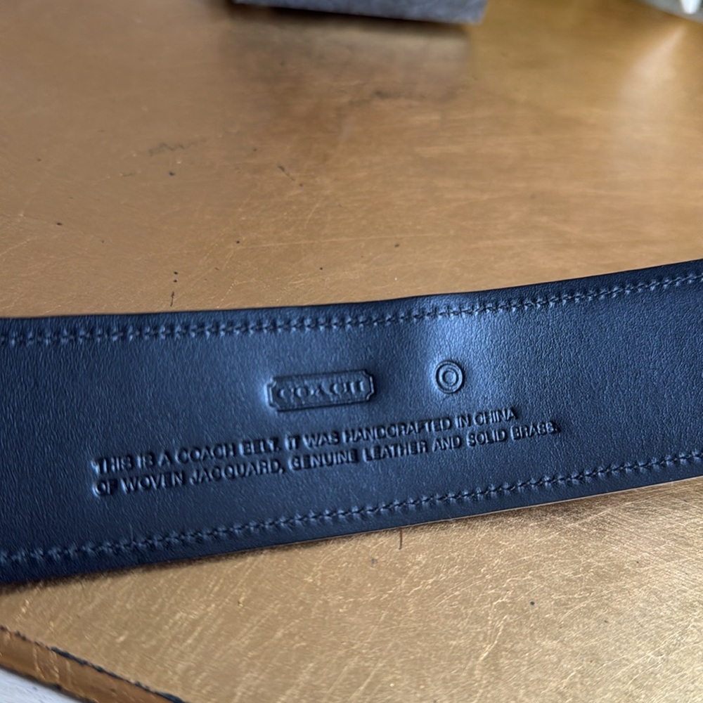 RARE! Coach Black Mini Sig Jacquard and Leather Belt #3977 - Picture 9 of 10